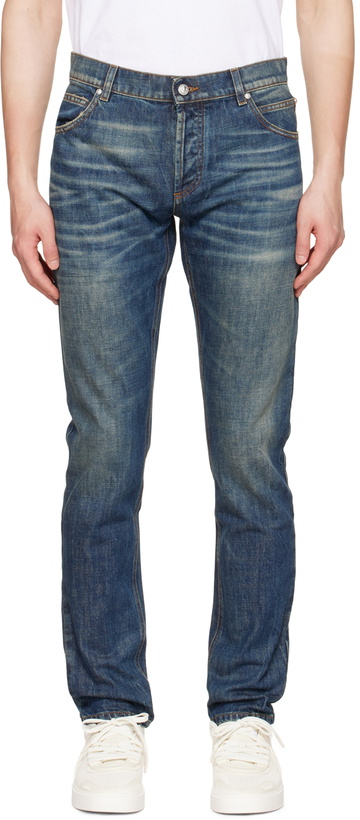 Photo: Balmain Blue Slim-Fit Jeans