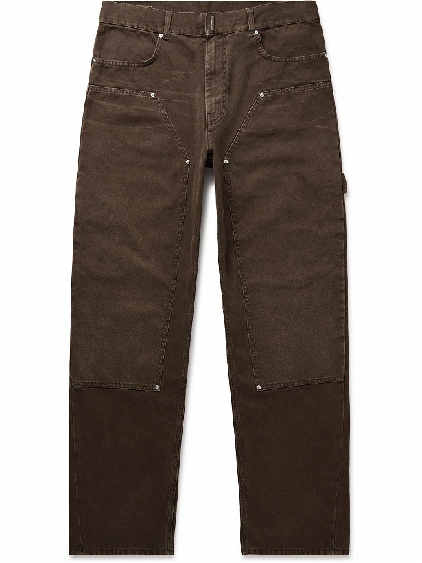Photo: Givenchy - Carpenter Straight-Leg Cotton-Canvas Trousers - Brown