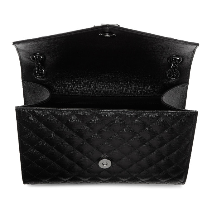 YSL medium Envelope flap bag in black Caviar leather bag - this is