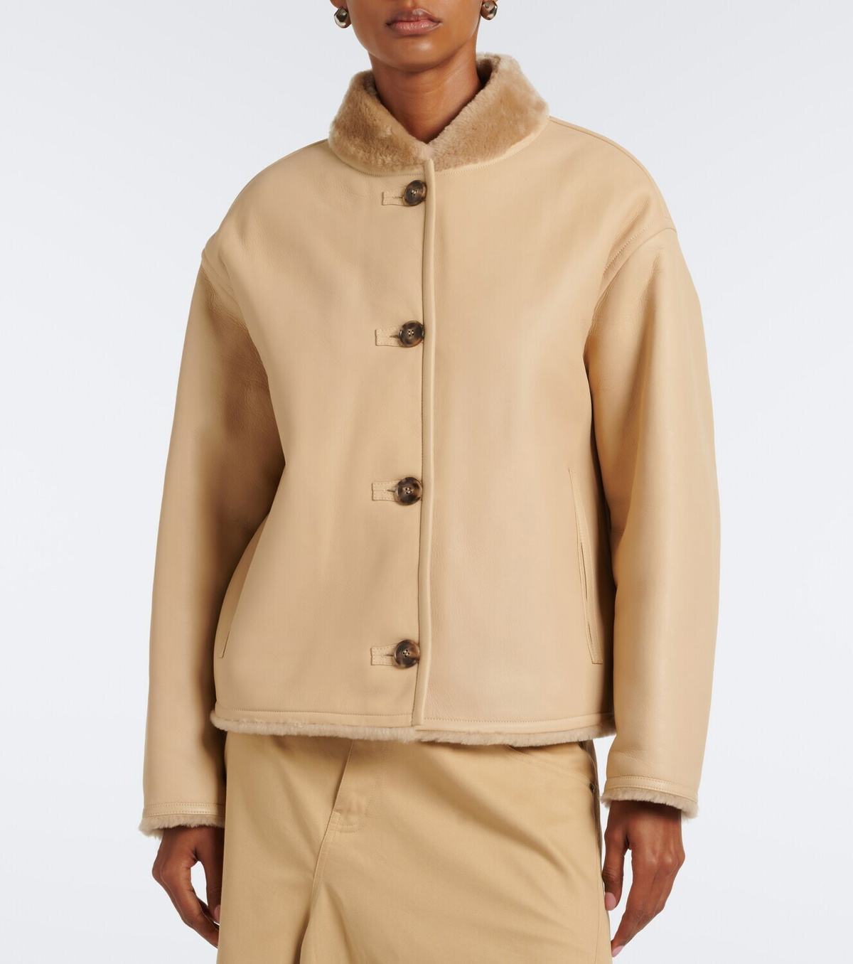 Yves Salomon Reversible shearling-trimmed leather jacket