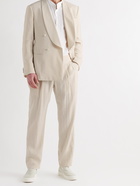 GIORGIO ARMANI - Pleated Silk-Blend Suit Trousers - Neutrals - IT 48