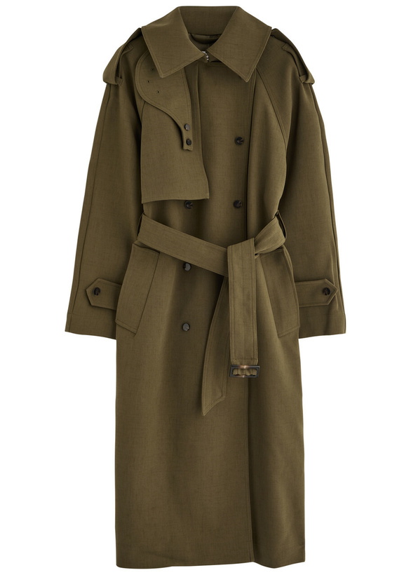 Photo: Day Birger ET Mikkelsen Lynn Belted Woven Trench Coat Khaki