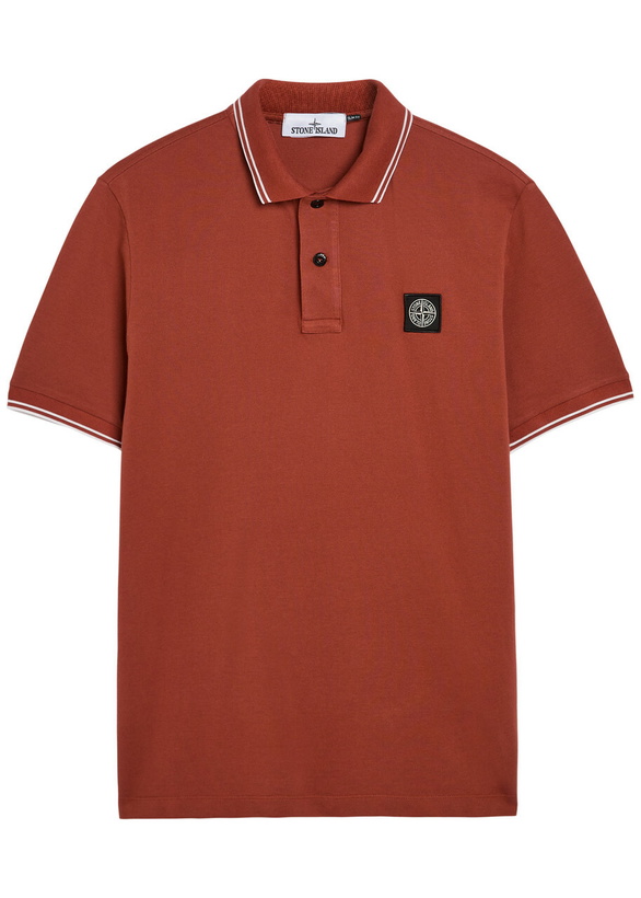 Photo: Stone Island Piqué Cotton Polo Shirt Red