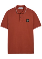 Stone Island Piqué Cotton Polo Shirt Red