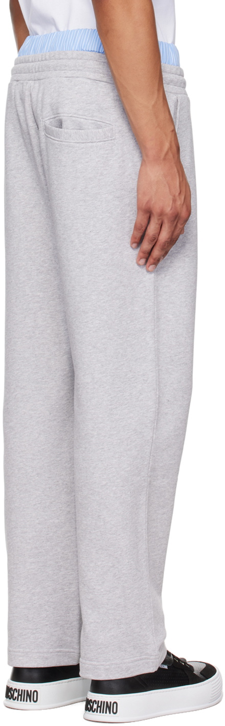 Moschino Gray Upside Down Logo Sweatpants