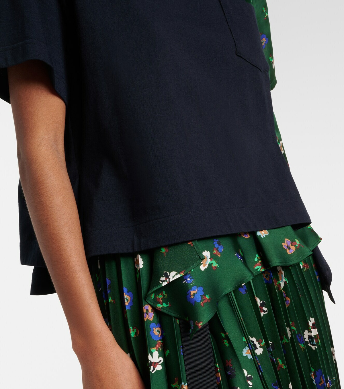 Sacai Floral cotton top
