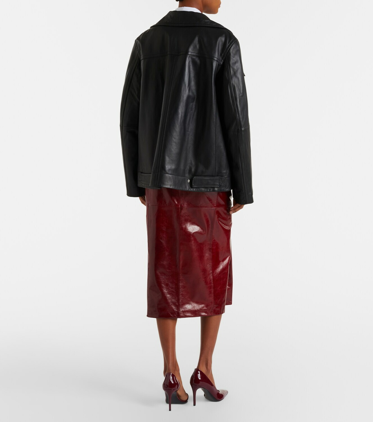 Sportmax Leather pencil skirt