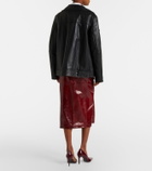 Sportmax Leather pencil skirt