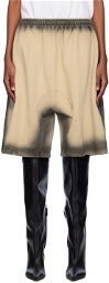 Y/Project Gray & Beige Souffle Shorts