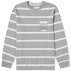 Albam Men's Long Sleeve Whelan Stripe T-Shirt in Ecru