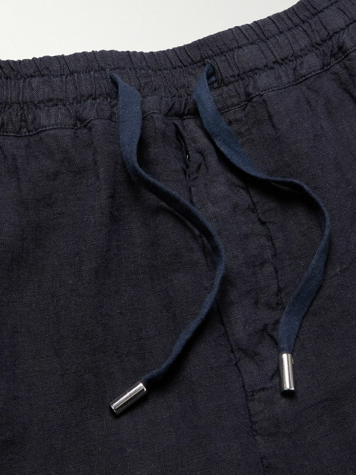 Altea - Samuel Straight-Leg Linen Drawstring Shorts - Blue