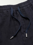Altea - Samuel Straight-Leg Linen Drawstring Shorts - Blue