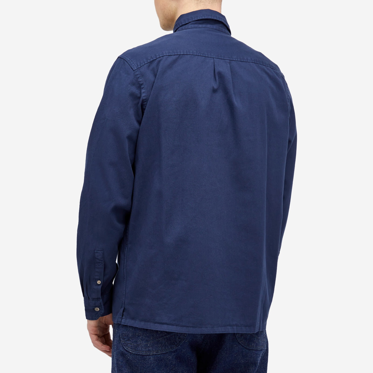 Paul Smith Men's 2-Pocket Broadstripe Zebra Shirt in Navy