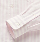 Brunello Cucinelli - Button-Down Collar Striped Cotton-Twill Shirt - Pink