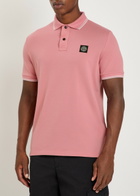 Stone Island Piqué Cotton Polo Shirt Pink
