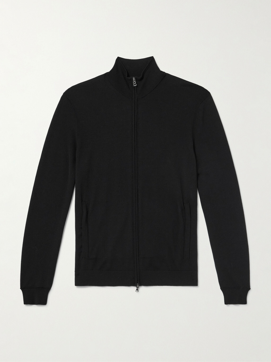 BOGNER - Oscar Virgin Wool Zip-Up Cardigan - Black