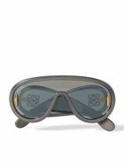 LOEWE - Paula's Ibiza Wave Mask Oversized D-Frame Glittered Acetate Sunglasses