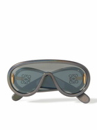 LOEWE - Paula's Ibiza Wave Mask Oversized D-Frame Glittered Acetate Sunglasses