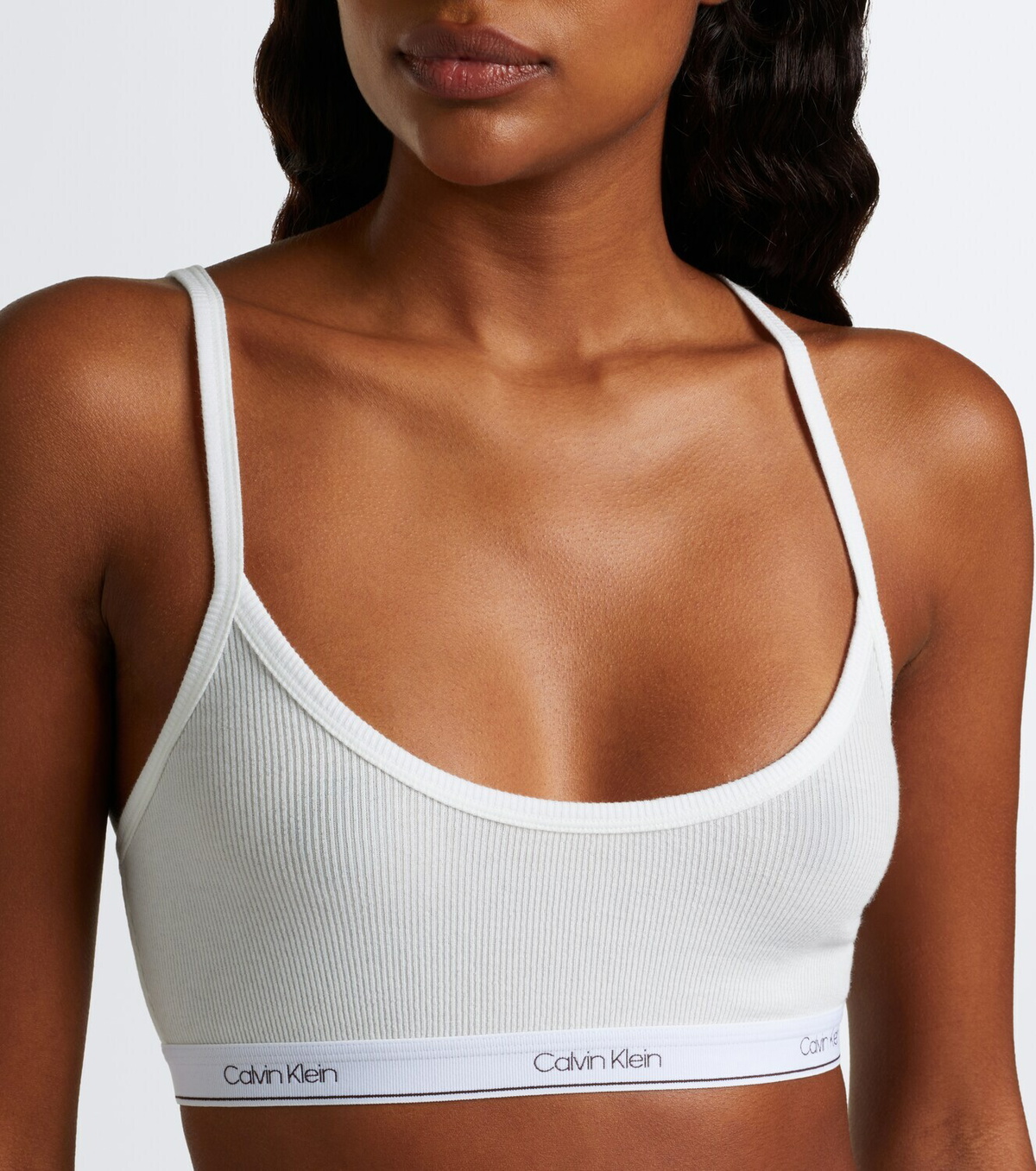 Calvin Klein Collection Sienna ribbed-knit cotton-blend bralette