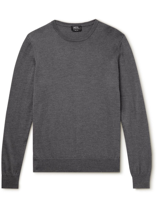 Photo: A.P.C. - King Merino Wool Sweater - Gray