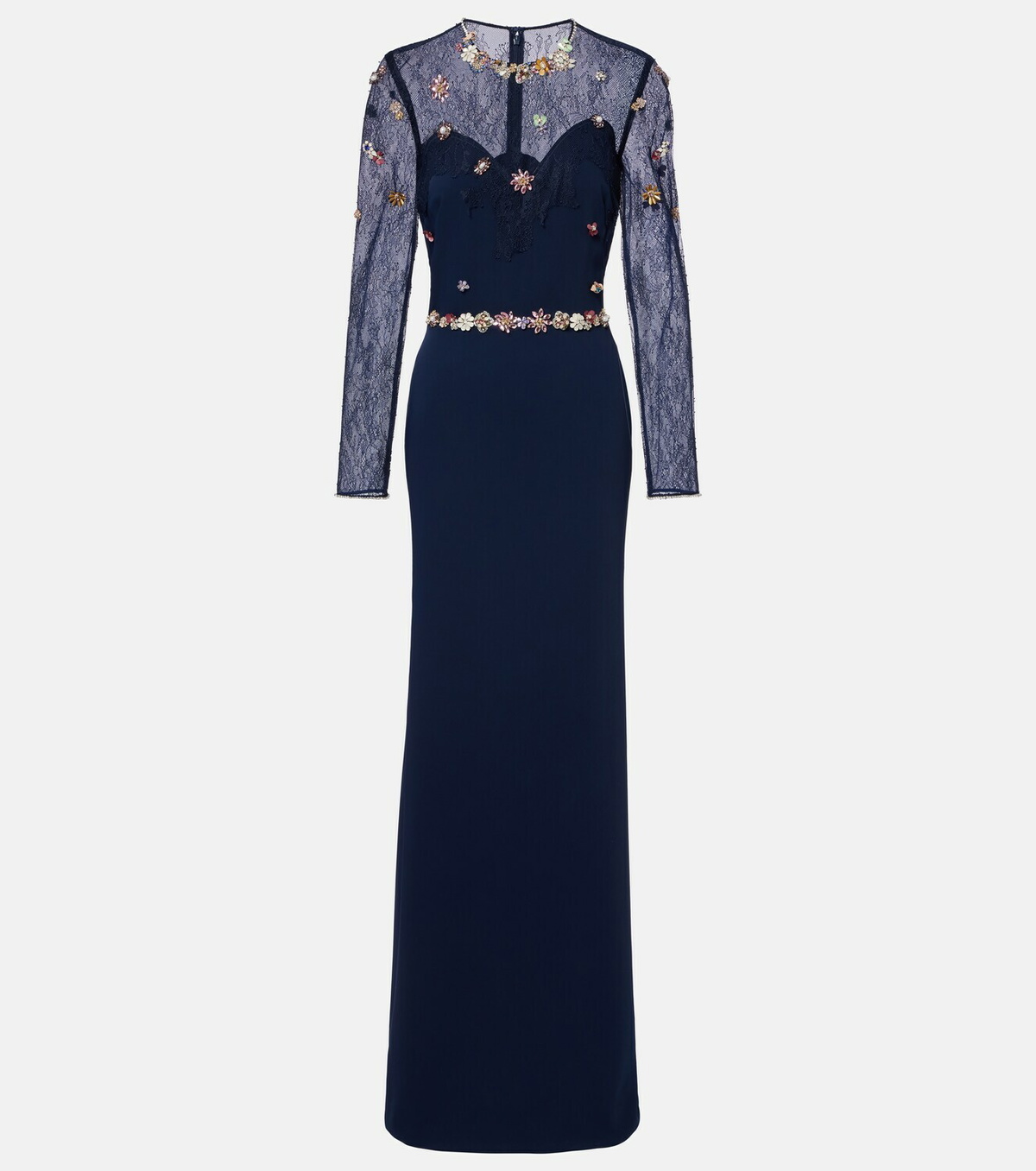 Costarellos Embellished lace-trimmed gown