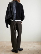 Enfants Riches Déprimés - Straight-Leg Pleated Pinstriped Virgin Wool Trousers - Brown