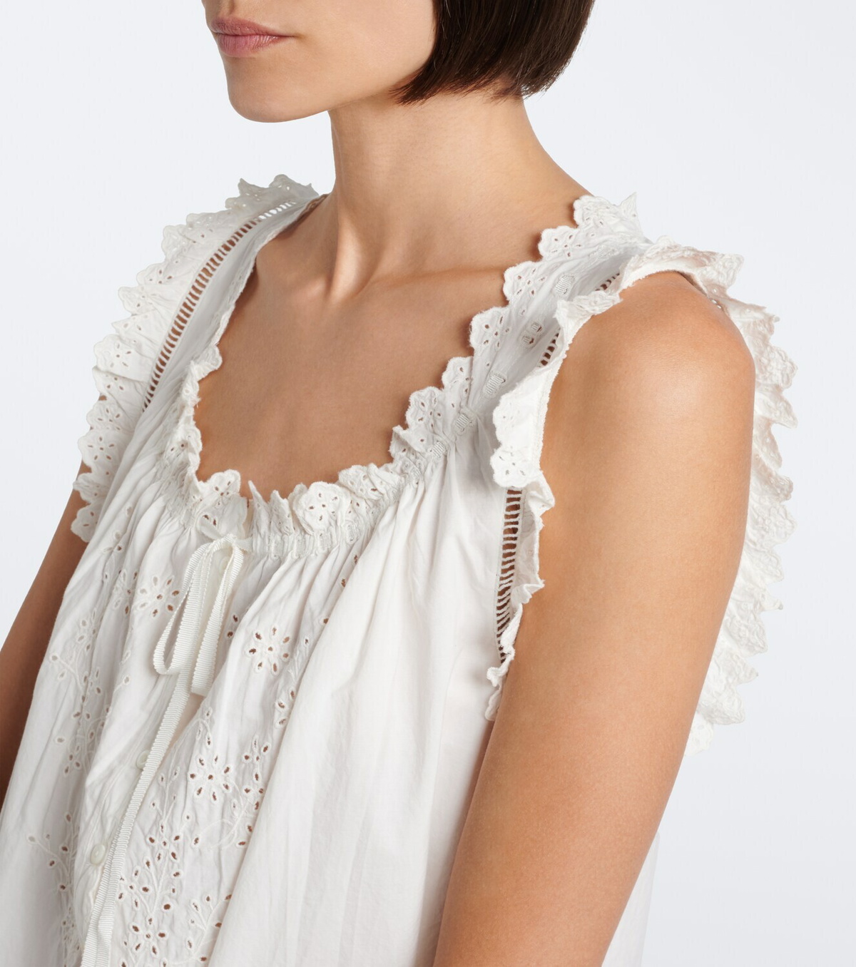 Dôen Nessie broderie anglaise cotton minidress