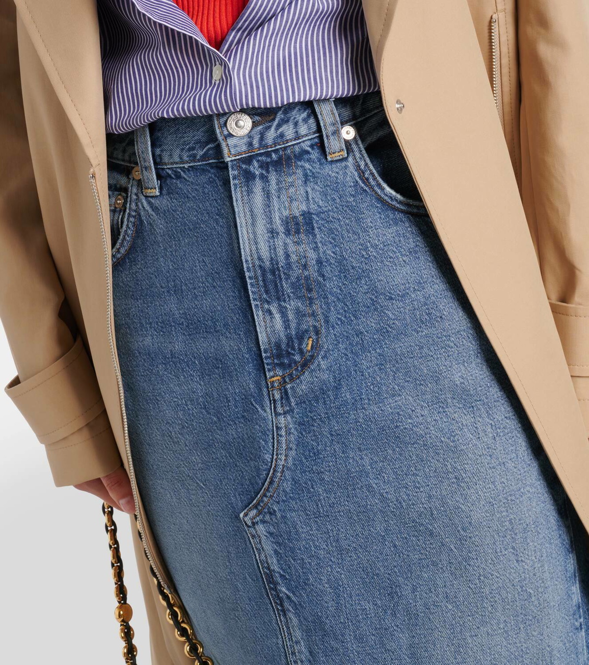Citizens of Humanity Circolo Reworked denim maxi skirt