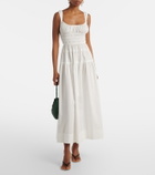 Dôen Clover shirred cotton poplin midi dress