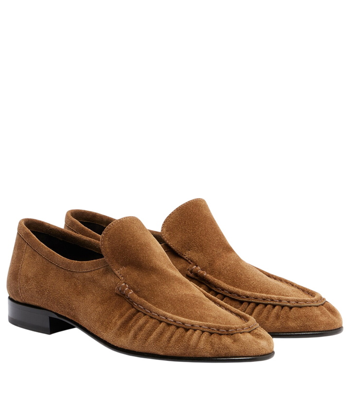 Photo: The Row Soft Mocassin Two suede loafers