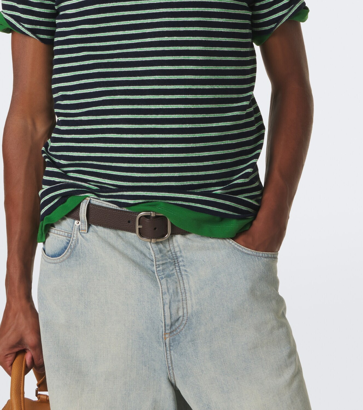 Loewe Striped cotton-blend terry T-shirt