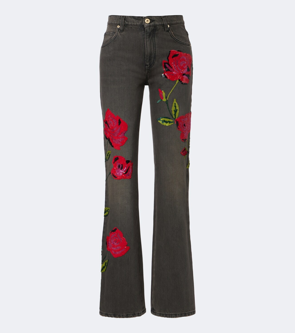 Blumarine Sequined wide-leg jeans