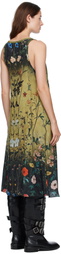 R13 Yellow & Black Tank Midi Dress
