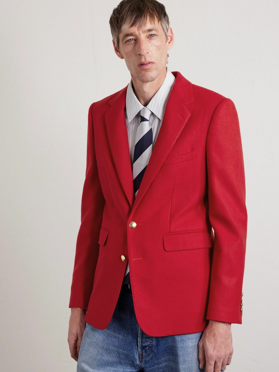 CELINE - Wool-Flannel Blazer - Red