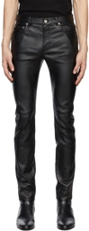 Saint Laurent Black Lambskin Skinny Trousers