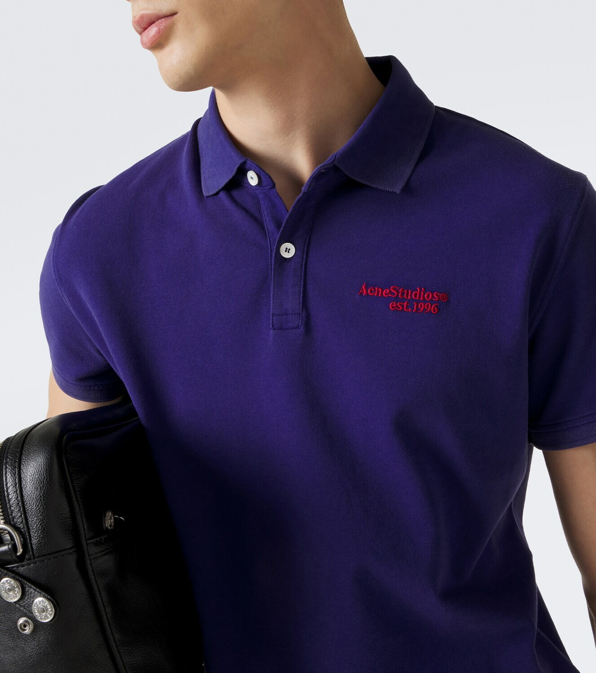 Acne Studios Logo cotton piqué polo shirt