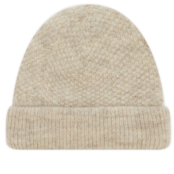 Photo: John Smedley Men's Sheratt British Wool Beanie in Natural 