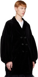 Simone Rocha SSENSE Exclusive Black Double-Breasted Coat