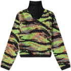 ERL Jacquard Tiger Crew Knit in Green Rave Camo