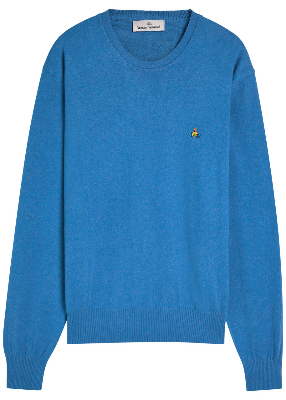 Vivienne Westwood Burgundy & Blue Drunken Chevron Sweater