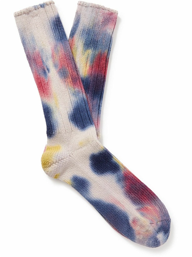 Photo: Anonymous Ism - Ribbed Tie-Dyed Cotton-Blend Socks