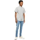 Naked and Famous Denim Blue Stripe Easy Short Sleeve Shirt