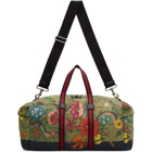 Gucci Green Canvas Flora Snake Duffle Bag