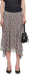 Acne Studios Tan Checked Maxi Skirt