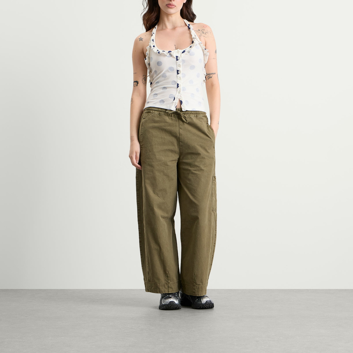 Damson Madder Women's Felix Twill Trousers in Olive