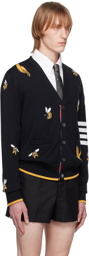 Thom Browne Navy Birds & Bees Cardigan