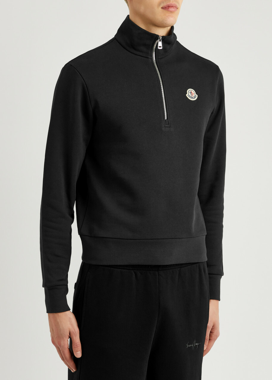 Moncler Half-zip Cotton Sweatshirt Black Moncler