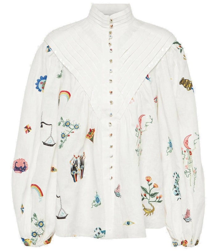Photo: Alémais Atticus embroidered linen blouse