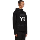 Y-3 Black and White Stacked Logo Hoodie