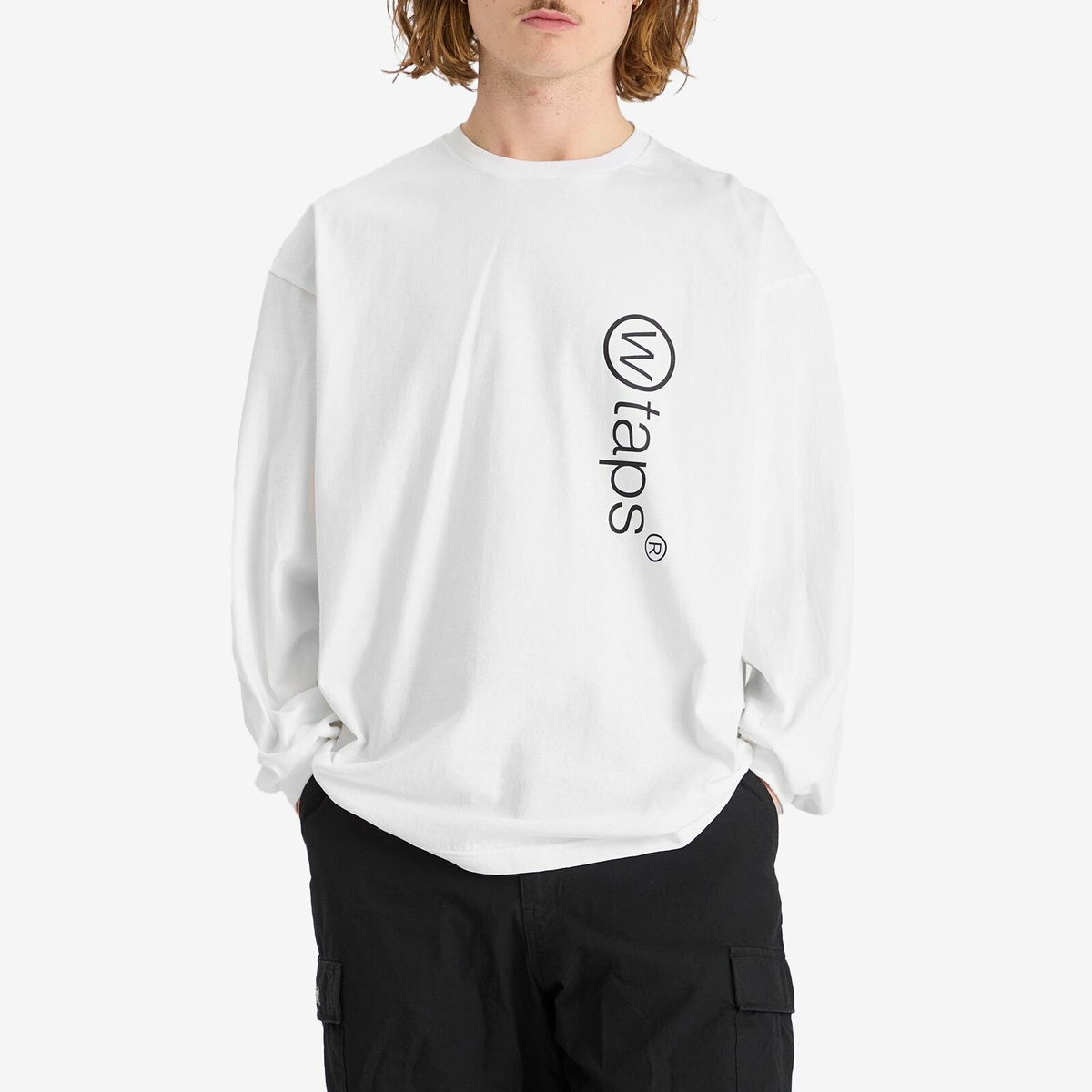トップス WTAPS DOT SIGHT / LS / COTTON WTAPS Men's Dot Sight Long Sleeve T-Shirt in White WTAPS